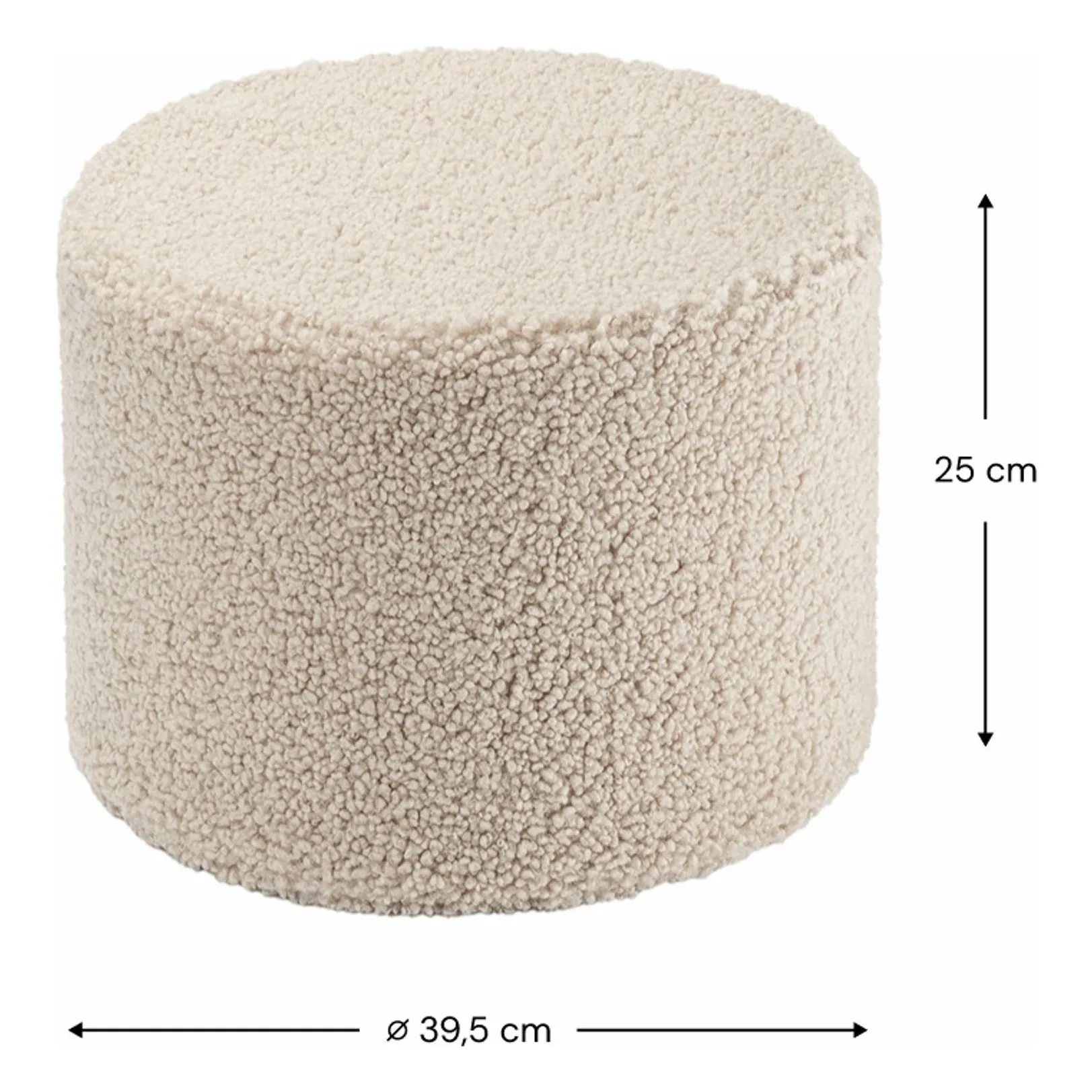 Pouf en teddy | Beige- Image produit n°3