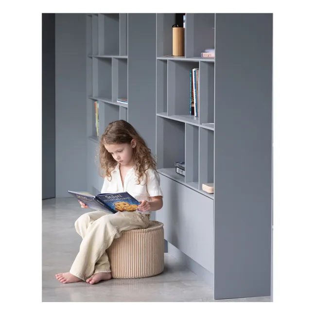 Pouf en velours côtelé | Beige