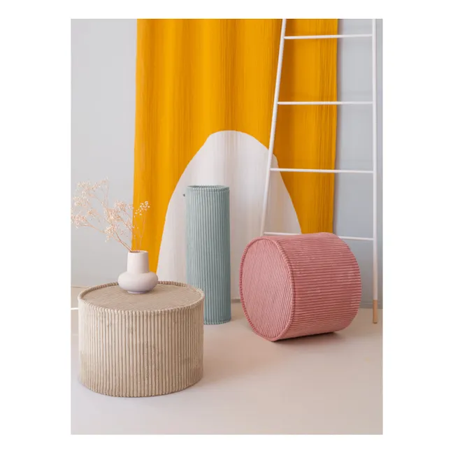 Pouf in velluto a coste | Beige