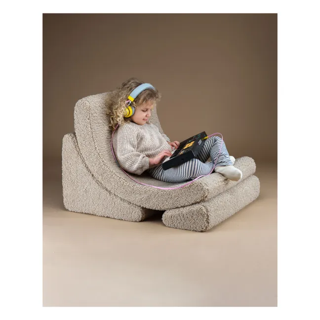 Fauteuil en teddy Moon | Beige