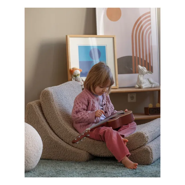 Fauteuil en teddy Moon | Beige