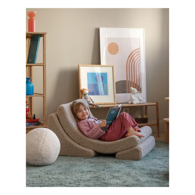 Fauteuil en teddy Moon | Beige