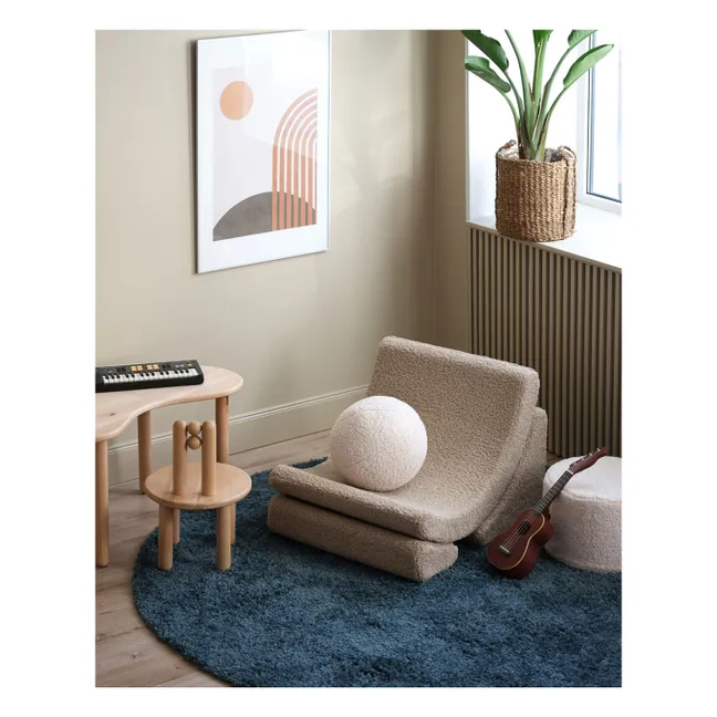 Fauteuil en teddy Moon | Beige
