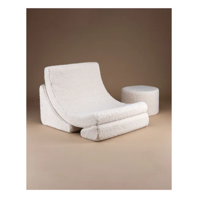 Fauteuil en teddy Moon | Ecru