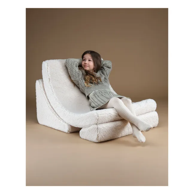Fauteuil en teddy Moon | Ecru