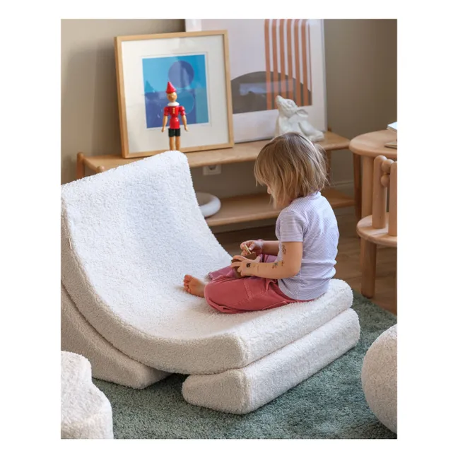 Fauteuil en teddy Moon | Ecru