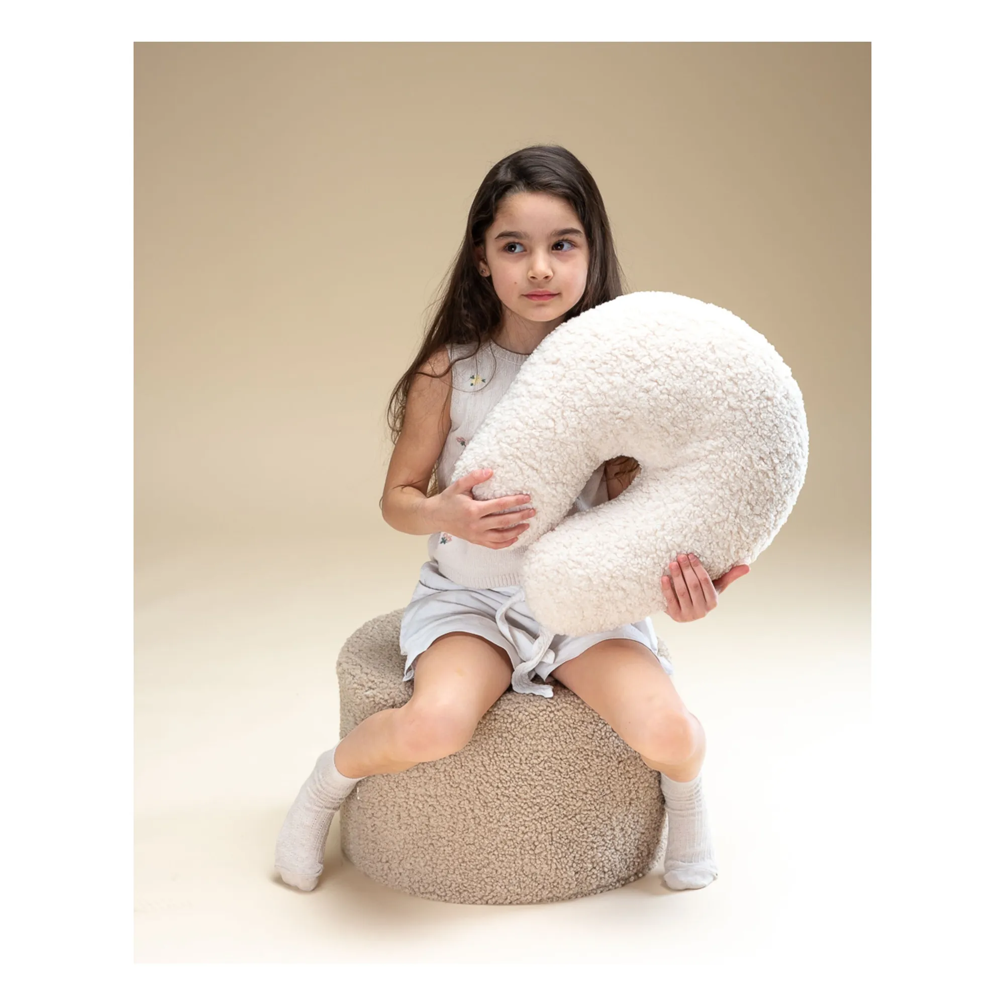 Pouf en teddy | Beige- Image produit n°6