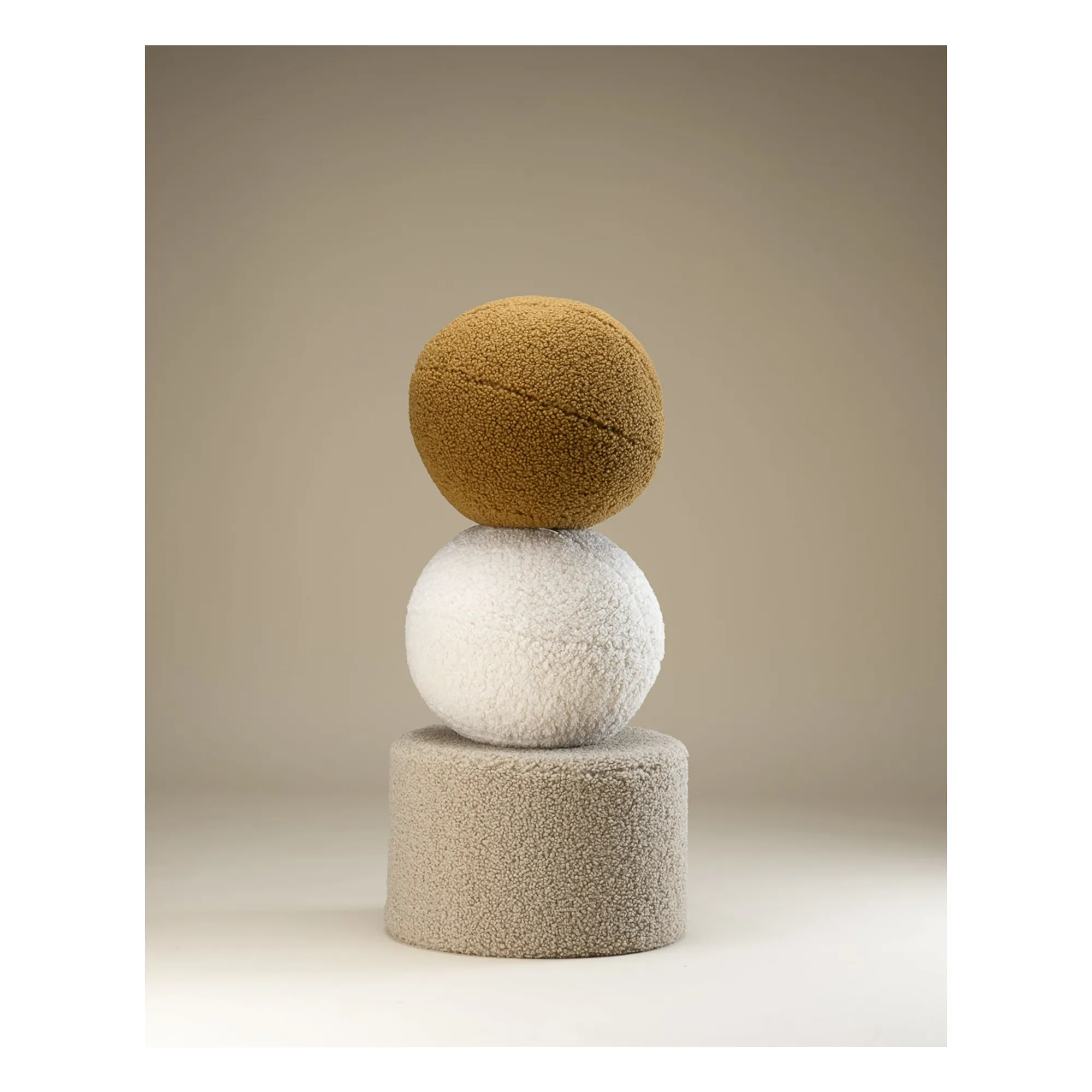 Pouf en teddy | Beige- Image produit n°5