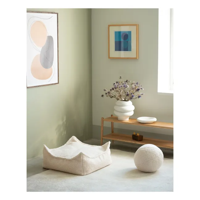 Ottoman in teddy | Ecru