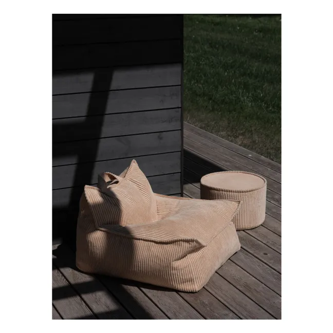 Fauteuil en velours côtelé | Marron clair 