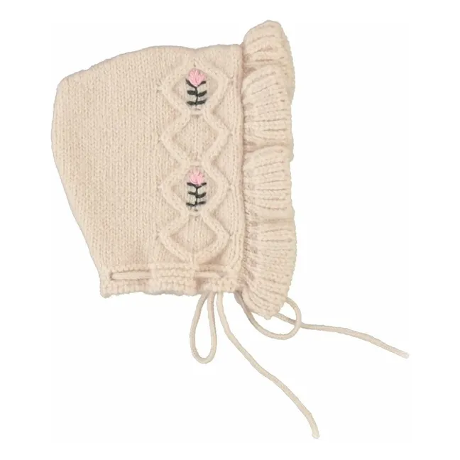 Bonnet Rosine Mohair | Rose pêche