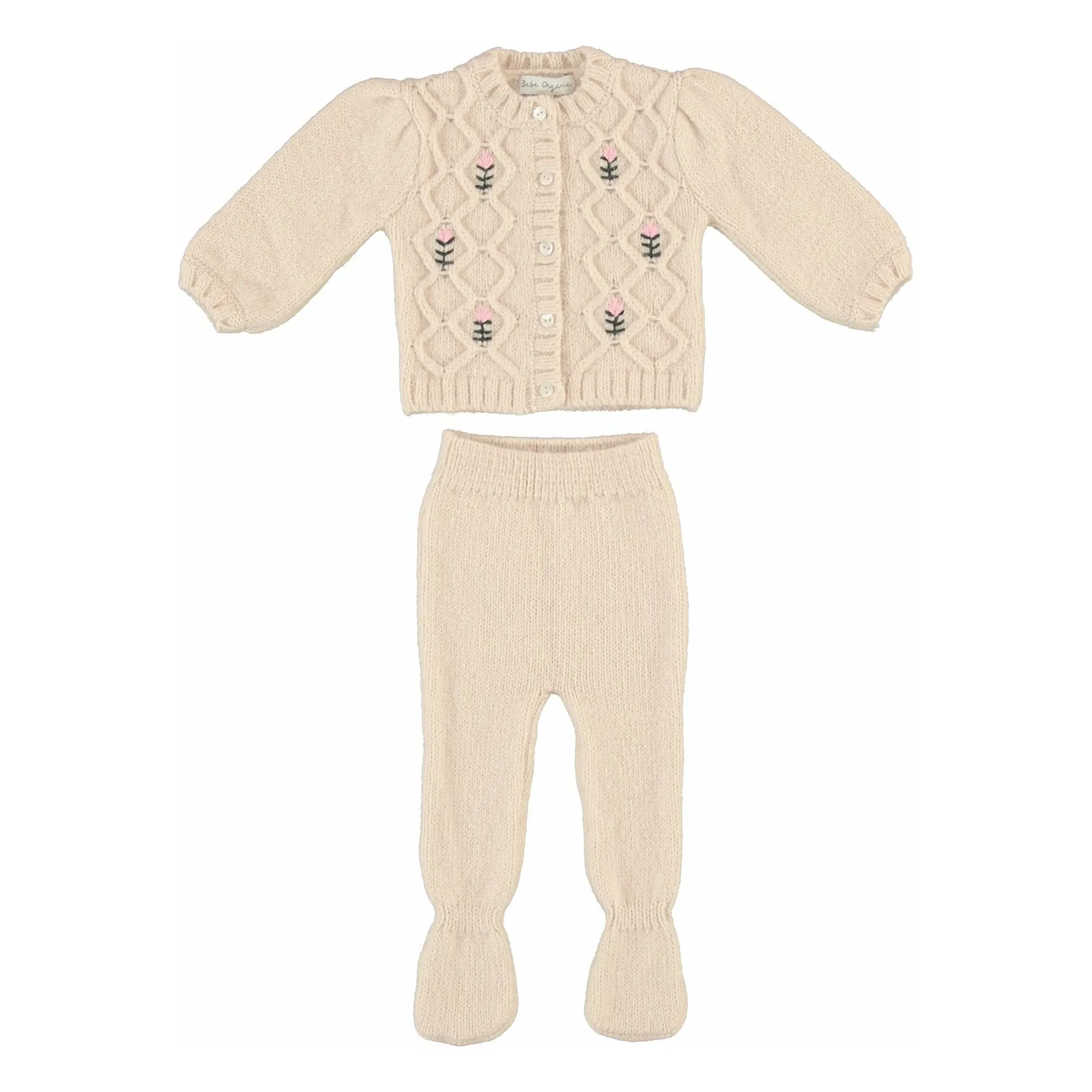 Bebe Organic Peach Rosine Mohair Cardigan And Legging Set