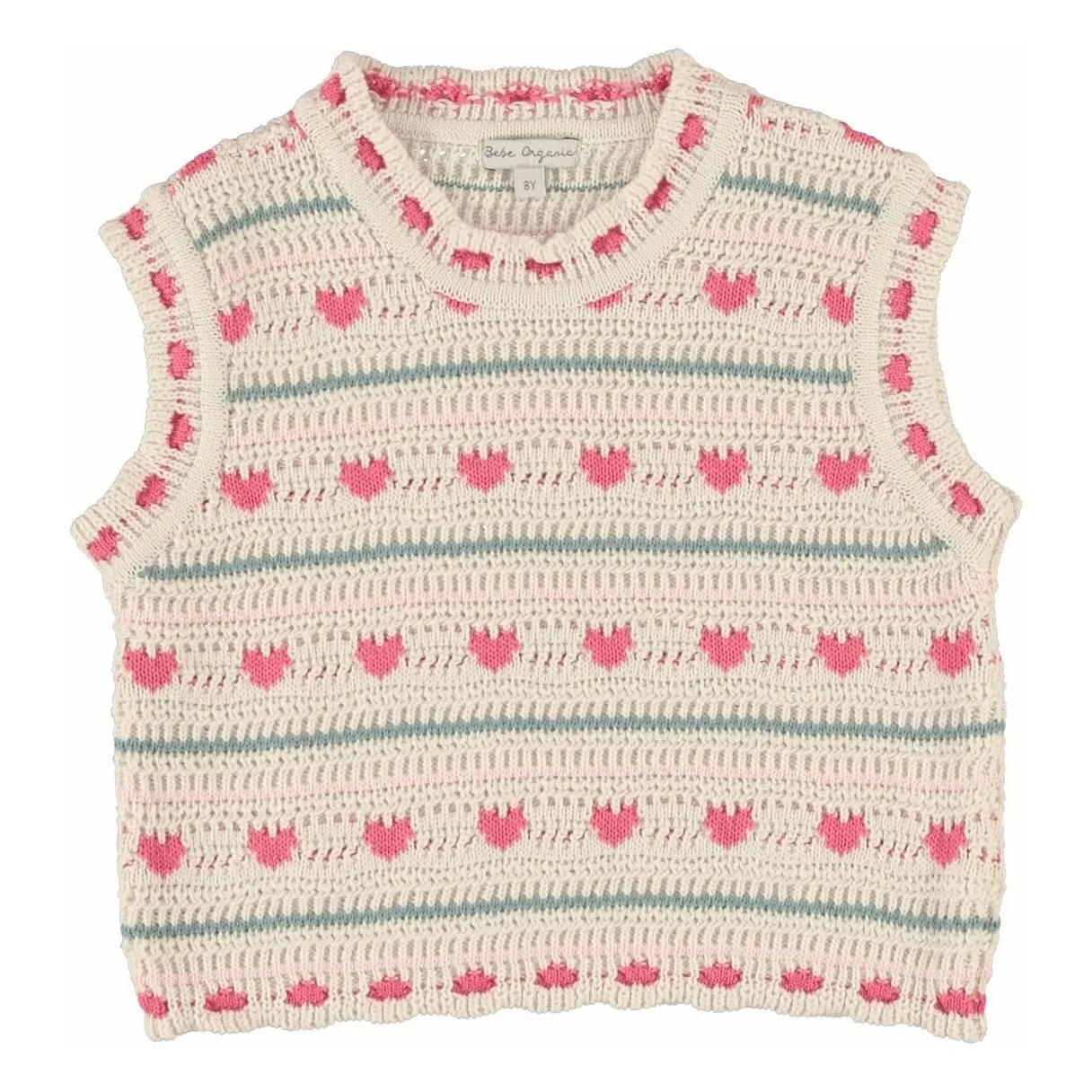 Bebe Organic Cream Josie Sleeveless Sweater
