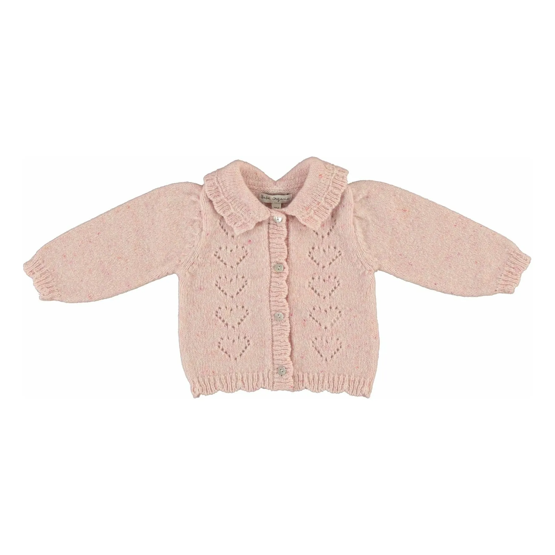 Bebe Organic Pale Pink Monna Wool Cardigan