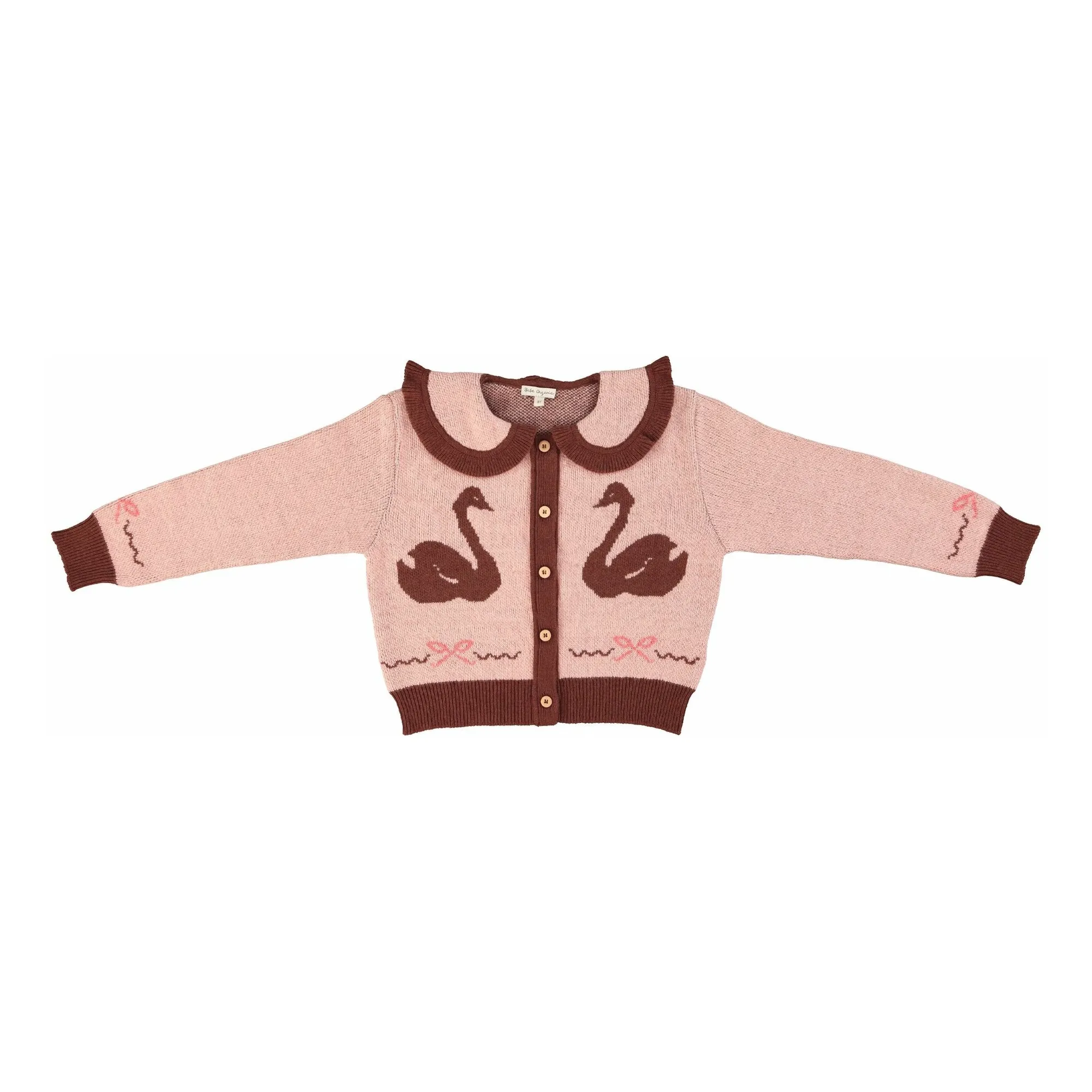 Bebe Organic Pink Harriet Wool Cardigan