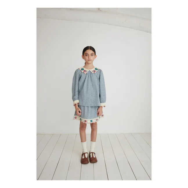 Blusa de algodón orgánico Rhea | Azul