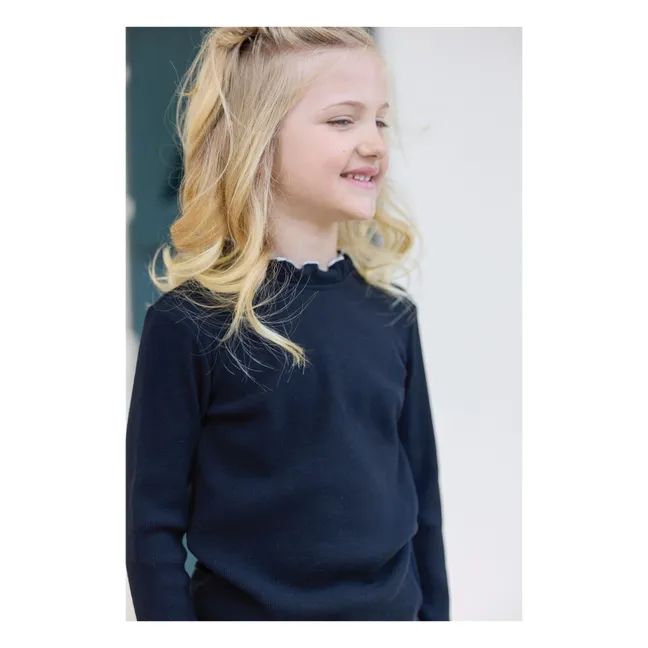 Ribbed Sweater | Navy blue