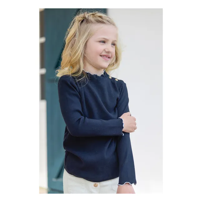 Sous-Pull Côtelé | Bleu marine