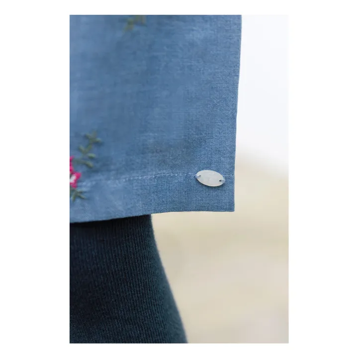 Robe Denim Brodée | Bleu- Image produit n°7