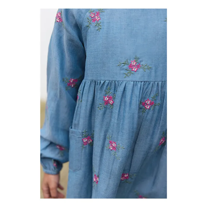 Robe Denim Brodée | Bleu- Image produit n°5