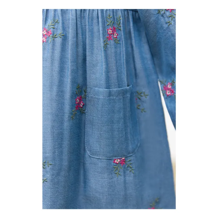 Robe Denim Brodée | Bleu- Image produit n°6