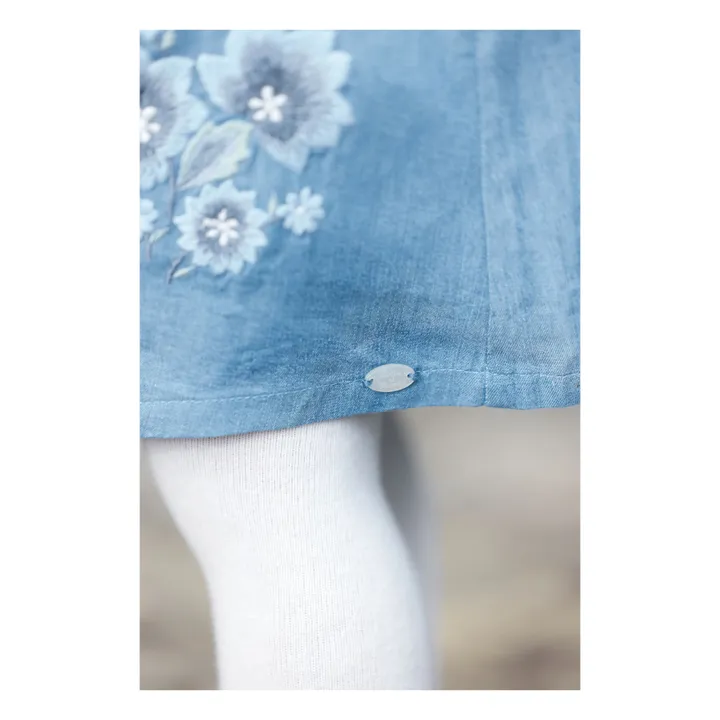 Robe Fleurie Denim | Bleu- Image produit n°7