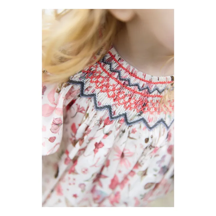 Robe Fleurie Smockée | Nacre- Image produit n°4