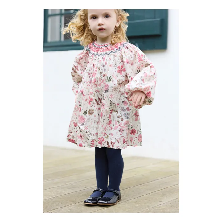 Robe Fleurie Smockée | Nacre- Image produit n°3