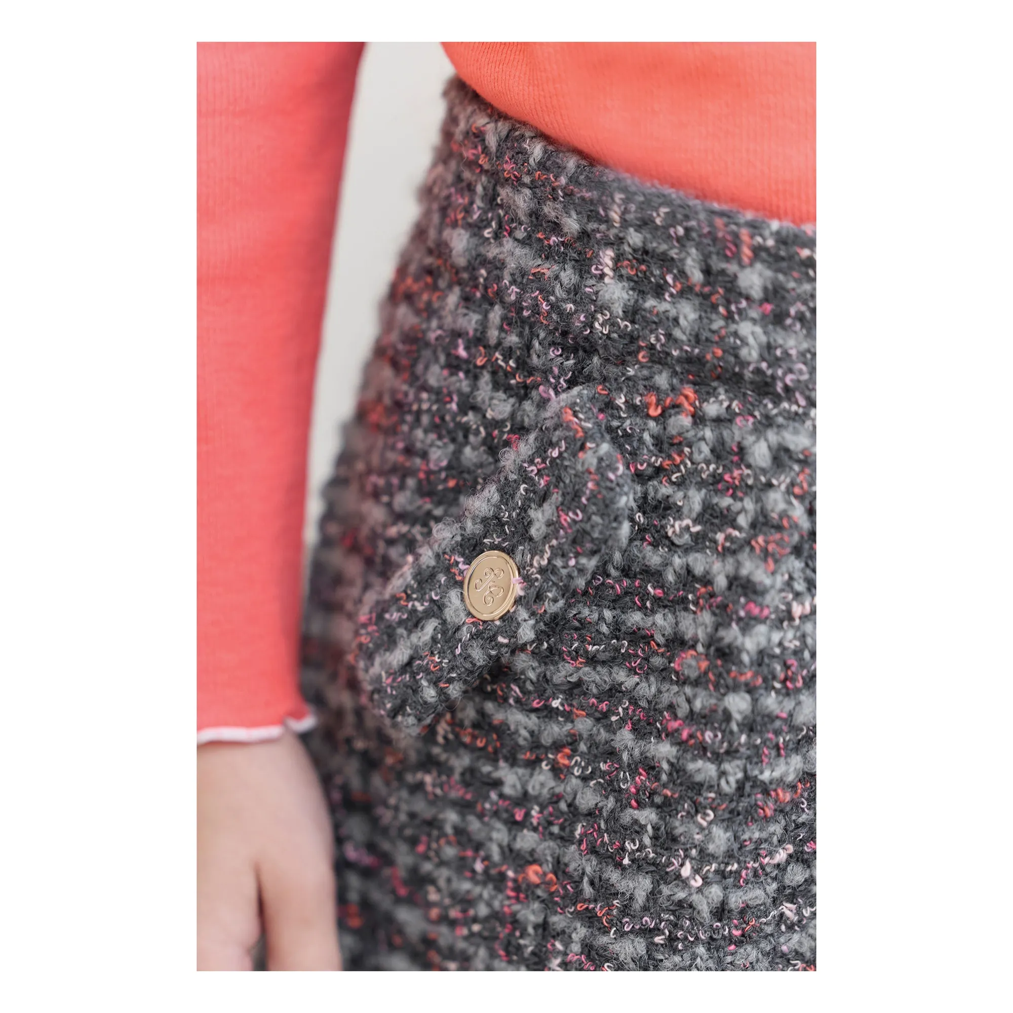 Pantalones cortos de tweed | Gris Oscuro- Imagen del producto n°4