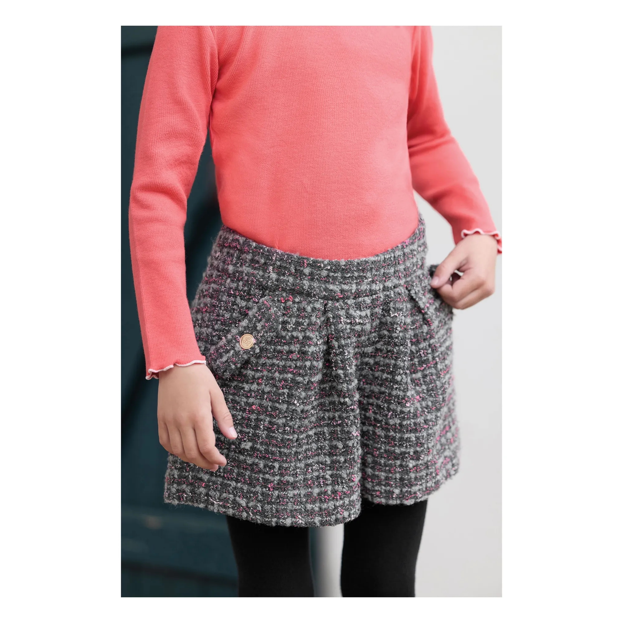 Pantalones cortos de tweed | Gris Oscuro- Imagen del producto n°3