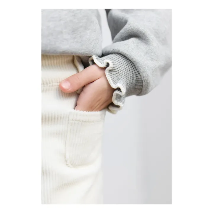 Pantalon Velours Côtelé Poches Devant | Nacre- Image produit n°6