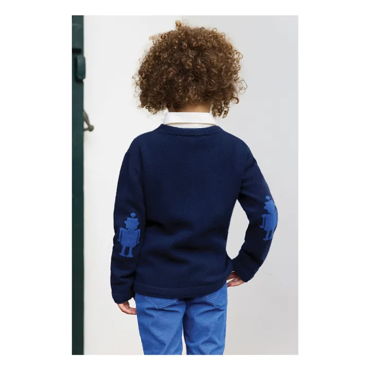 Jersey Robot de lana | Azul Marino- Imagen del producto n°5