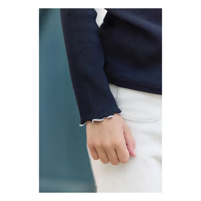 Sous-Pull Côtelé | Bleu marine