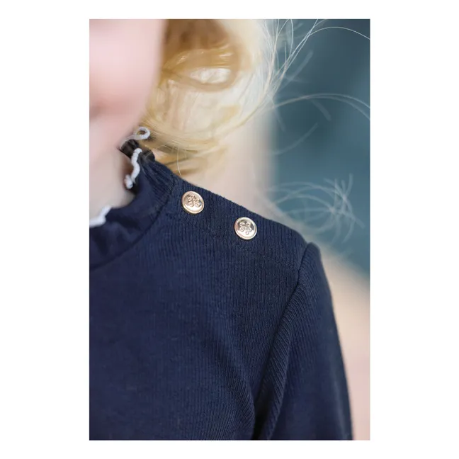 Sous-Pull Côtelé | Bleu marine