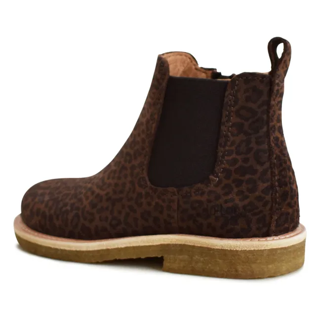 Boots Du Cos Léopard | Chocolat