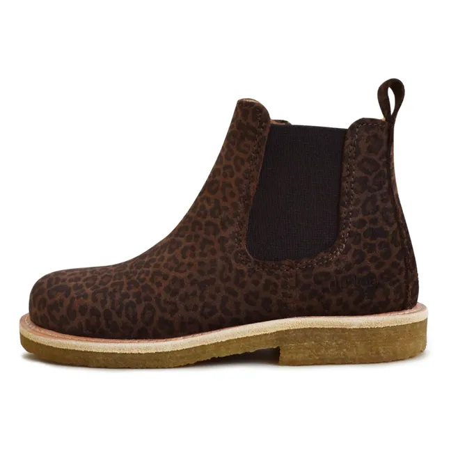 Boots Du Cos Léopard | Chocolat
