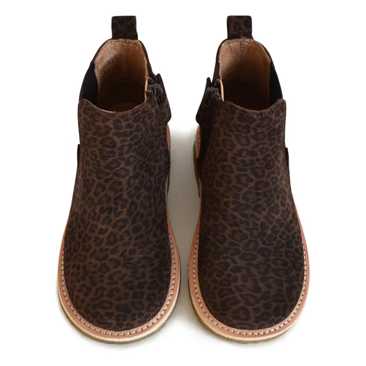 Boots Du Cos Léopard | Chocolat- Image produit n°1