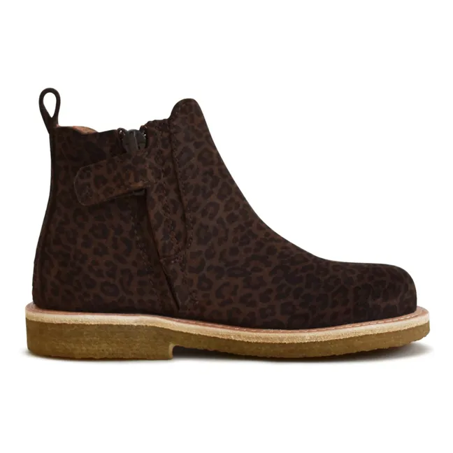 Boots Du Cos Léopard | Chocolat