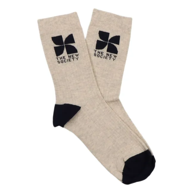 Chausettes Logo | Blanc cassé