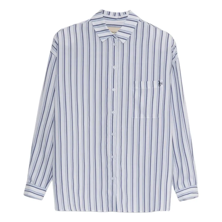 Chemise Estela Carreaux | Bleu- Image produit n°0