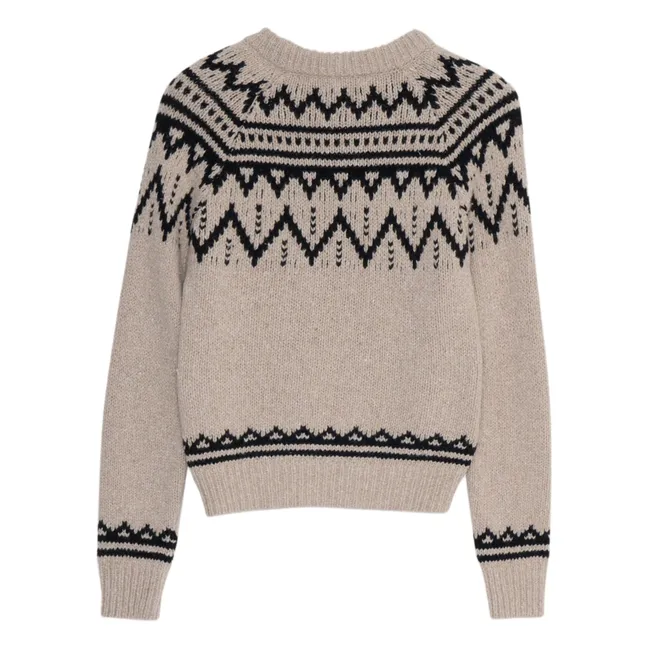 Luna Pullover aus recycelter Wolle | Sandfarben