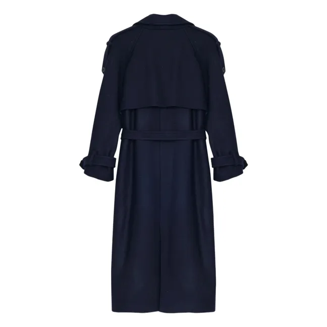 Manteau Flavia Laine Recyclée | Bleu marine