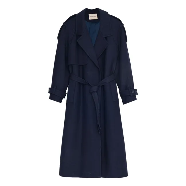 Manteau Flavia Laine Recyclée | Bleu marine