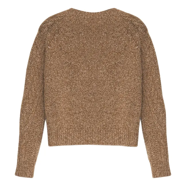 Gabriela Pullover aus recycelter Wolle | Kamelbraun