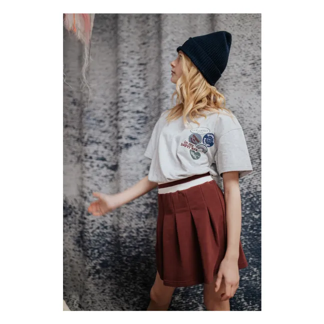 Gonna a pieghe Cotone organico | Bordeaux