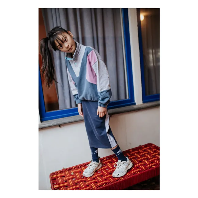 Jupe Colorblock Coton Bio | Bleu marine