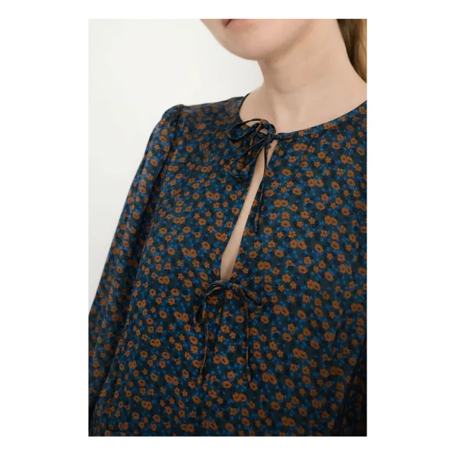 Vestido Small Flowers | Azul Marino