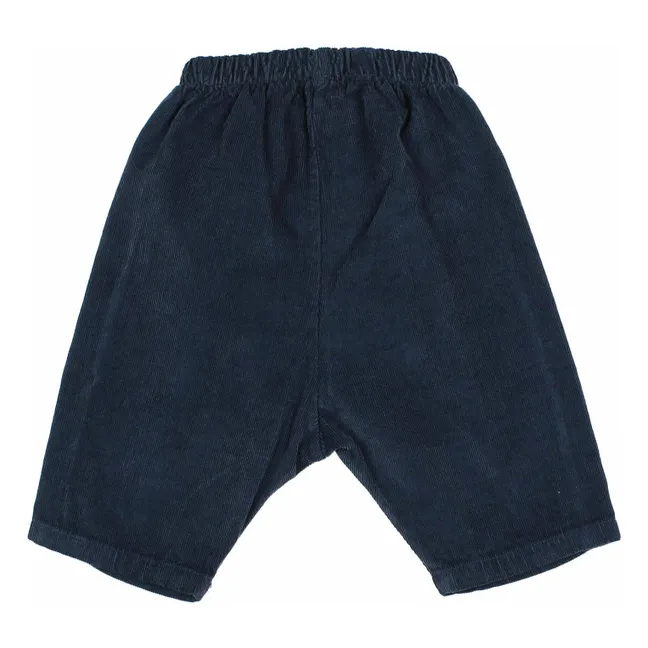 Sarouel Velours Côtelé Coton Bio | Bleu marine