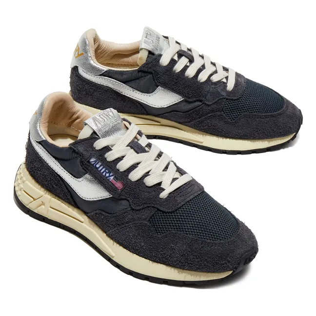 Reelwind Low Suede Metallic Sneakers | Black
