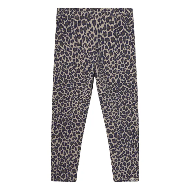 Legging Léopard Coton Bio | Beige chiné